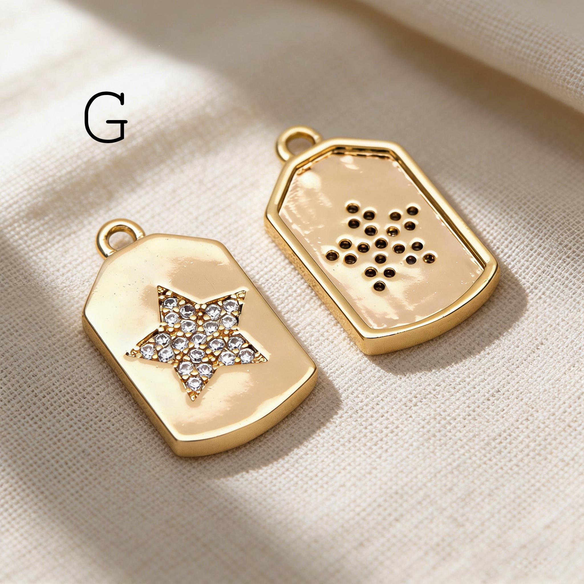 4pcs Gold Star Charm, Earring Findings, Jewelry Making, Diy Material, Jewelry Supplies (GB-2900)